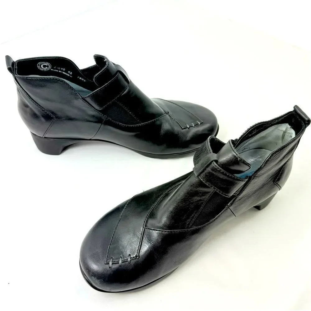 Wolky NAMIBIA Black Leather Cross Strap Support Orthotic Walking Ankle Boot